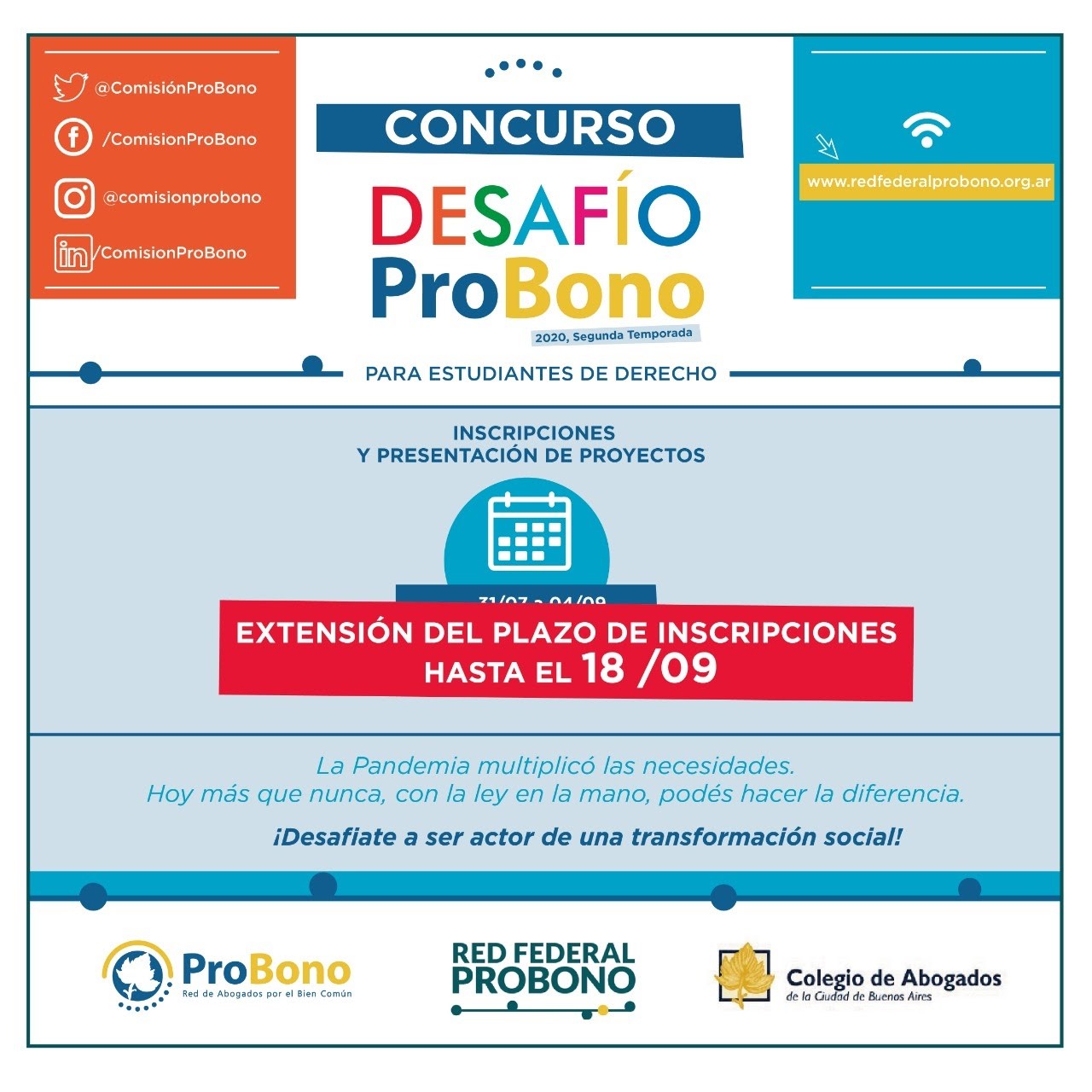 Desafío Pro- Bono, el concurso que premiará proyectos solidarios de estudiantes de Derecho de todo e