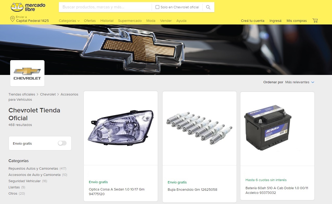 Chevrolet inaugura su Tienda Oficial de Repuestos en ExpoAuto virtual de Mercado Libre