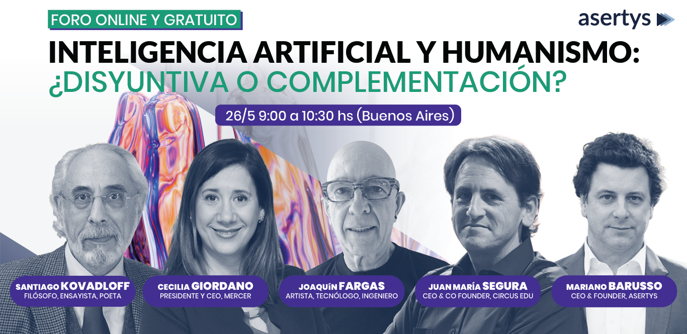 Asertys realizará el foro "Inteligencia artificial y humanismo: ¿Disyuntiva o complementación?