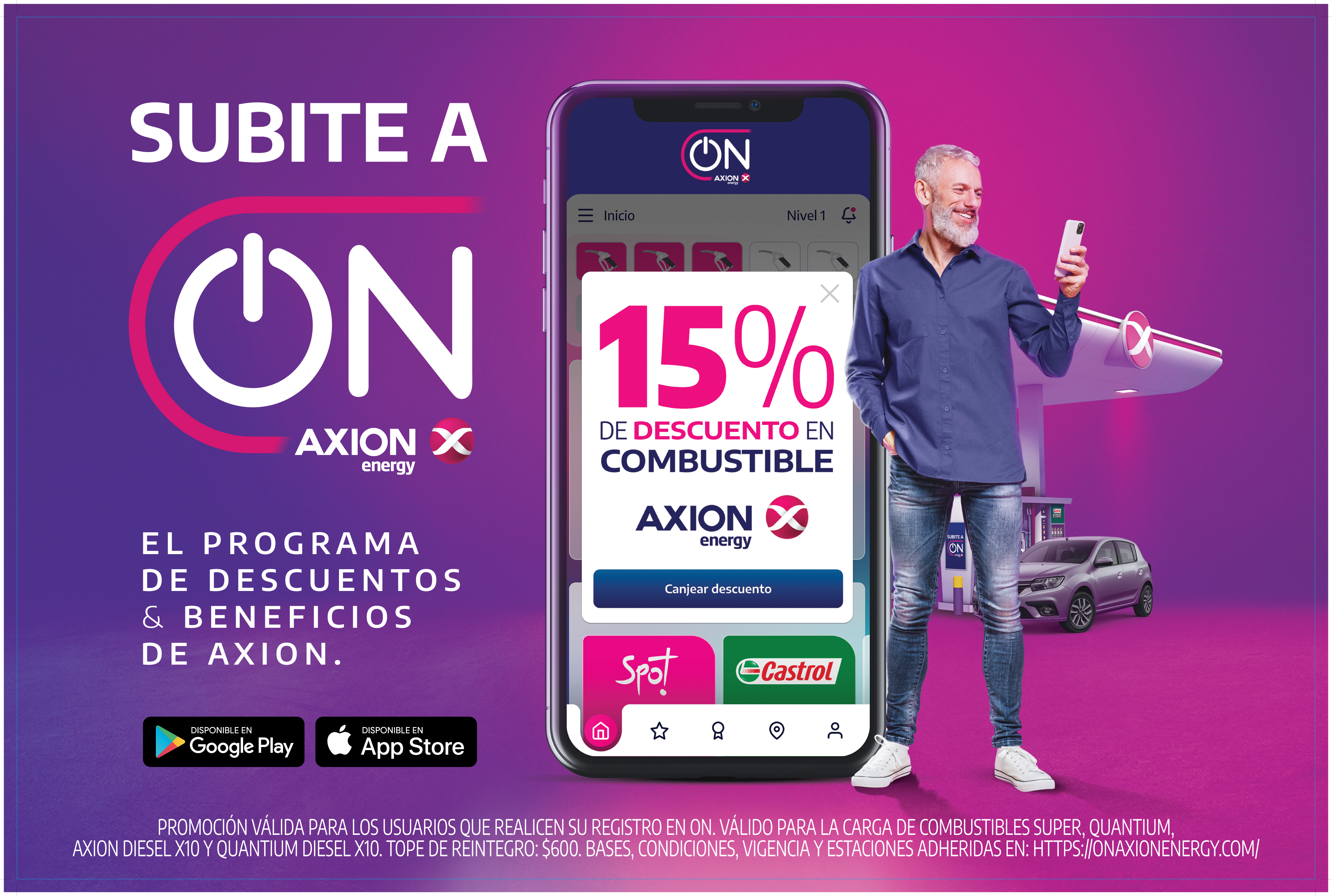 Llegó el programa de descuentos y beneficios de AXION energy que premia las compras de los clientes